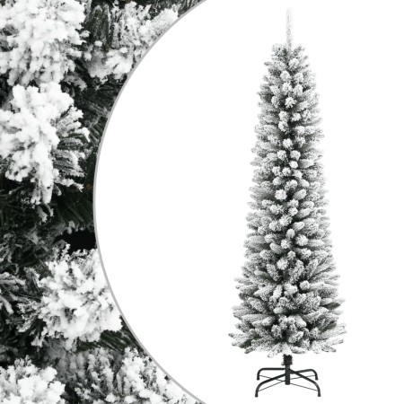 Árbol de Navidad artificial estrecho con nieve PVC y PE 180 cm en Decoración Festiva y Estacional | Comprar online en Foru.es
