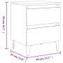 Mesitas de noche 2 uds contrachapada roble Sonoma 40x35x50 cm de vidaXL, Mesitas de noche - Ref: Foro24-805876, Precio: 89,21...