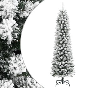 Árbol de Navidad artificial estrecho con nieve PVC y PE 210 cm en Decoración Festiva y Estacional | Comprar online en Foru.es