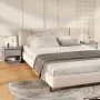 Mesitas de noche 2 uds contrachapada gris hormigón 45x34x44 cm de vidaXL, Mesitas de noche - Ref: Foro24-809521, Precio: 64,1...