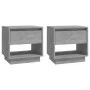 Mesitas de noche 2 uds contrachapada gris hormigón 45x34x44 cm de vidaXL, Mesitas de noche - Ref: Foro24-809521, Precio: 64,1...