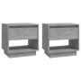 Mesitas de noche 2 uds contrachapada gris hormigón 45x34x44 cm de vidaXL, Mesitas de noche - Ref: Foro24-809521, Precio: 65,0...