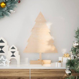 Árbol de Navidad de adorno madera maciza 70 cm en Decoración Festiva y Estacional | Comprar online en Foru.es