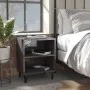 Mesita de noche con patas de metal gris brillo 40x30x50 cm de vidaXL, Mesitas de noche - Ref: Foro24-805813, Precio: 33,59 €,...