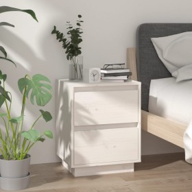 Mesita de noche madera maciza de pino blanco 40x35x50 cm de vidaXL, Mesitas de noche - Ref: Foro24-813317, Precio: 69,50 €, D...