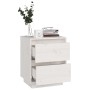 Mesita de noche madera maciza de pino blanco 40x35x50 cm de vidaXL, Mesitas de noche - Ref: Foro24-813317, Precio: 69,50 €, D...