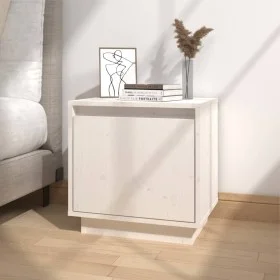 Mesita de noche de madera maciza de pino blanco 40x30x40 cm de vidaXL, Mesitas de noche - Ref: Foro24-813307, Precio: 43,33 €...