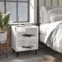 Mesita de noche con patas de metal blanco brillo 40x30x50 cm de vidaXL, Mesitas de noche - Ref: Foro24-805809, Precio: 36,18 ...