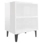Mesita de noche con patas de metal blanco brillo 40x30x50 cm de vidaXL, Mesitas de noche - Ref: Foro24-805809, Precio: 36,18 ...