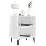 Mesita de noche con patas de metal blanco brillo 40x30x50 cm de vidaXL, Mesitas de noche - Ref: Foro24-805809, Precio: 36,18 ...