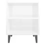 Mesita de noche con patas de metal blanco brillo 40x30x50 cm de vidaXL, Mesitas de noche - Ref: Foro24-805809, Precio: 36,18 ...