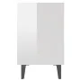 Mesita de noche con patas de metal blanco brillo 40x30x50 cm de vidaXL, Mesitas de noche - Ref: Foro24-805809, Precio: 36,18 ...
