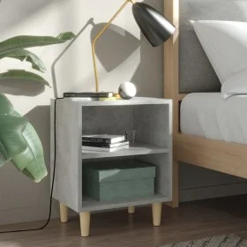 Bedside table solid wood legs concrete gray 40x30x50 cm by vidaXL, Nightstands - Ref: Foro24-805787, Price: 29,55 €, Discount: %