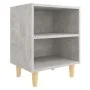 Bedside table solid wood legs concrete gray 40x30x50 cm by vidaXL, Nightstands - Ref: Foro24-805787, Price: 29,55 €, Discount: %