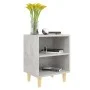 Bedside table solid wood legs concrete gray 40x30x50 cm by vidaXL, Nightstands - Ref: Foro24-805787, Price: 29,55 €, Discount: %