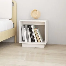Mesita de noche de madera maciza de pino blanco 40x30x40 cm de vidaXL, Mesitas de noche - Ref: Foro24-813337, Precio: 34,99 €...