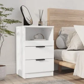 Mesita de noche madera contrachapada blanco de vidaXL, Mesitas de noche - Ref: Foro24-811232, Precio: 68,47 €, Descuento: %