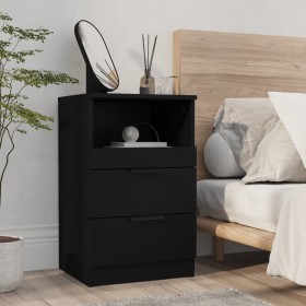 Mesita de noche madera contrachapada color negro de vidaXL, Mesitas de noche - Ref: Foro24-811234, Precio: 75,79 €, Descuento: %