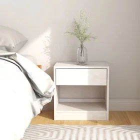Mesita de noche madera maciza de pino blanco 40x31x40 cm de vidaXL, Mesitas de noche - Ref: Foro24-808065, Precio: 41,50 €, D...