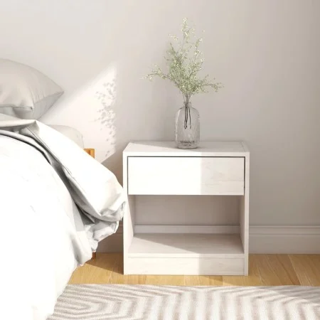 Nachttisch aus massivem Kiefernholz weiß 40x31x40 cm von vidaXL, Nachttische - Ref: Foro24-808065, Preis: 41,50 €, Rabatt: %