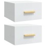 Mesitas de noche de pared 2 uds blanco brillo 35x35x20 cm de vidaXL, Mesitas de noche - Ref: Foro24-812847, Precio: 45,75 €, ...