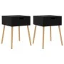 Mesitas noche 2 uds madera ingeniería negro brillo 40x40x56 cm de vidaXL, Mesitas de noche - Ref: Foro24-326810, Precio: 70,8...