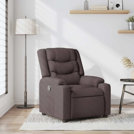 Sillón reclinable de tela marrón oscuro en Sillones | Comprar online en Foru.es