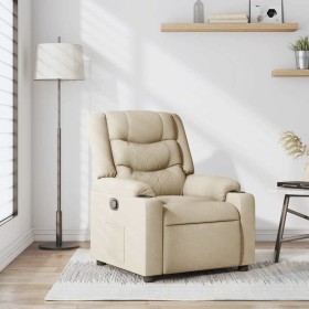 Sillón reclinable de tela crema en Sillones | Comprar online en Foru.es
