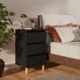 Mesita de noche con patas de madera maciza negro 40x35x69 cm de vidaXL, Mesitas de noche - Ref: Foro24-805889, Precio: 51,56 ...