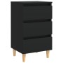 Mesita de noche con patas de madera maciza negro 40x35x69 cm de vidaXL, Mesitas de noche - Ref: Foro24-805889, Precio: 52,21 ...