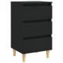 Mesita de noche con patas de madera maciza negro 40x35x69 cm de vidaXL, Mesitas de noche - Ref: Foro24-805889, Precio: 51,56 ...