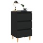 Mesita de noche con patas de madera maciza negro 40x35x69 cm de vidaXL, Mesitas de noche - Ref: Foro24-805889, Precio: 52,21 ...