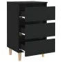 Mesita de noche con patas de madera maciza negro 40x35x69 cm de vidaXL, Mesitas de noche - Ref: Foro24-805889, Precio: 51,56 ...
