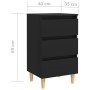 Mesita de noche con patas de madera maciza negro 40x35x69 cm de vidaXL, Mesitas de noche - Ref: Foro24-805889, Precio: 52,21 ...