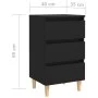 Mesita de noche con patas de madera maciza negro 40x35x69 cm de vidaXL, Mesitas de noche - Ref: Foro24-805889, Precio: 51,56 ...