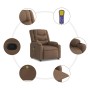 Sillón reclinable con masaje de tela marrón en Sillones | Comprar online en Foru.es