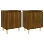 Mesitas de noche 2 uds con patas madera marrón roble 40x30x50cm de vidaXL, Mesitas de noche - Ref: Foro24-813115, Precio: 39,...