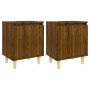 Mesitas de noche 2 uds con patas madera marrón roble 40x30x50cm de vidaXL, Mesitas de noche - Ref: Foro24-813115, Precio: 54,...
