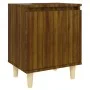 Mesitas de noche 2 uds con patas madera marrón roble 40x30x50cm de vidaXL, Mesitas de noche - Ref: Foro24-813115, Precio: 39,...