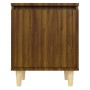 Mesitas de noche 2 uds con patas madera marrón roble 40x30x50cm de vidaXL, Mesitas de noche - Ref: Foro24-813115, Precio: 54,...
