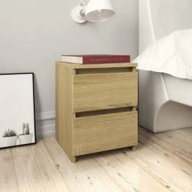 Mesita de noche 2 uds aglomerado color roble Sonoma 30x30x40 cm de vidaXL, Mesitas de noche - Ref: Foro24-800520, Precio: 52,...