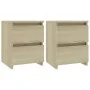 Bedside table 2 pcs Sonoma oak-colored chipboard 30x30x40 cm by vidaXL, Nightstands - Ref: Foro24-800520, Price: 52,26 €, Dis...