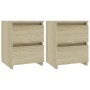 Mesita de noche 2 uds aglomerado color roble Sonoma 30x30x40 cm de vidaXL, Mesitas de noche - Ref: Foro24-800520, Precio: 53,...
