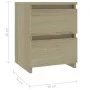 Bedside table 2 pcs Sonoma oak-colored chipboard 30x30x40 cm by vidaXL, Nightstands - Ref: Foro24-800520, Price: 52,26 €, Dis...