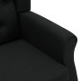Sillón con taburete reposapiés de tela negro de vidaXL, Sillones - Ref: Foro24-320153, Precio: 288,81 €, Descuento: %