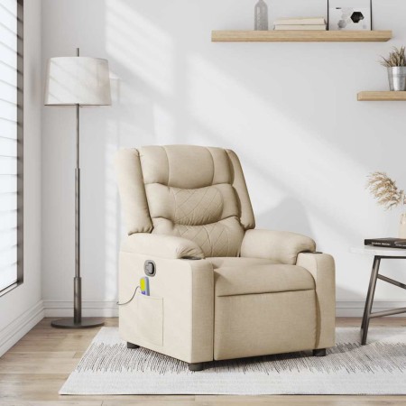Sillón de masaje reclinable de tela crema en Sillones | Comprar online en Foru.es