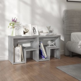 Mesitas de noche 2 uds contrachapado gris Sonoma 40x30x40 cm de vidaXL, Mesitas de noche - Ref: Foro24-815180, Precio: 42,41 ...