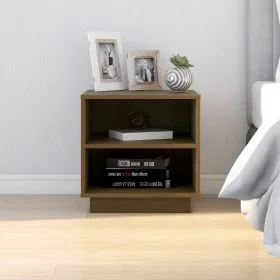 Mesita de noche de madera maciza de pino marrón miel 40x34x40cm de vidaXL, Mesitas de noche - Ref: Foro24-813331, Precio: 29,...