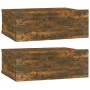 Floating bedside table 2 units smoked oak wood 40x30x15cm by vidaXL, Nightstands - Ref: Foro24-815283, Price: 28,62 €, Discou...