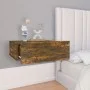Floating bedside table 2 units smoked oak wood 40x30x15cm by vidaXL, Nightstands - Ref: Foro24-815283, Price: 28,62 €, Discou...